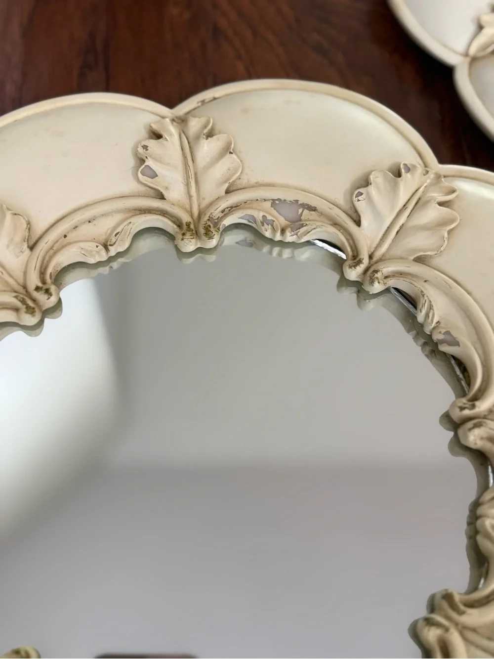 2-Vintage Ornate Wall Mirrors French Country Accent Shabby Cottage Resin 14